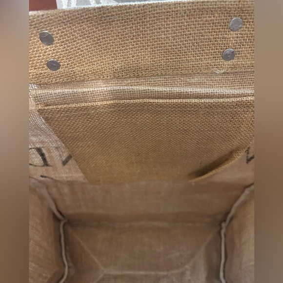 Bulkhead Betties “Weekend Vibes” Burlap Bag with Leather Handles and Bag Charm - Picture 8 of 8